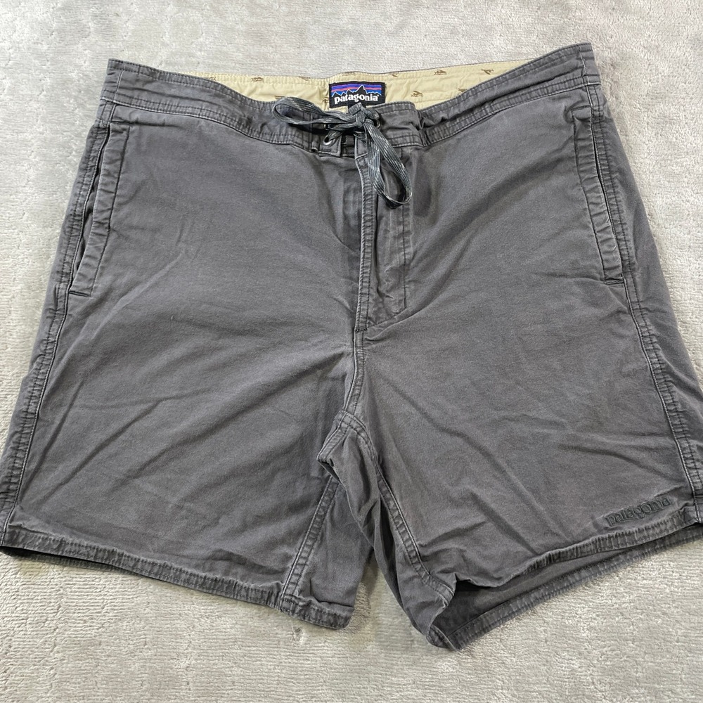 Patagonia All Wear Hybrid Shorts Mens 35 Gray Organic Stretch Summer Vacation